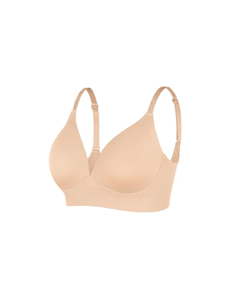 Wire-Free Plunge V-Neck Seamless Longline Support Bra(Pre-Sale)