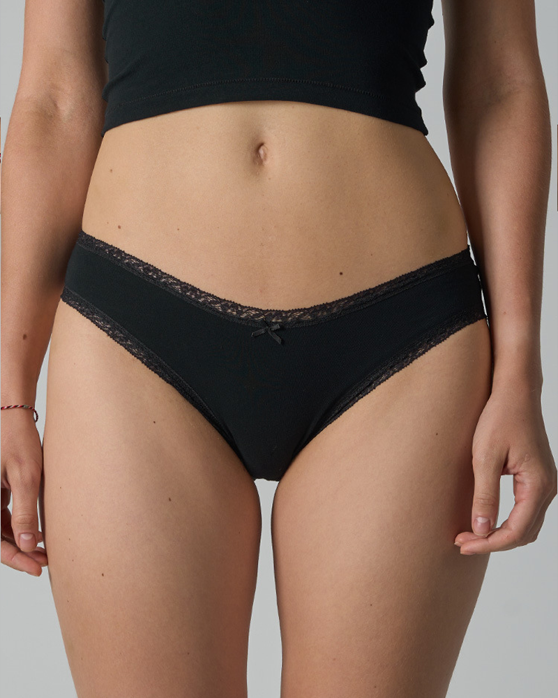 Lace Cotton Triangle Bodycon Panties