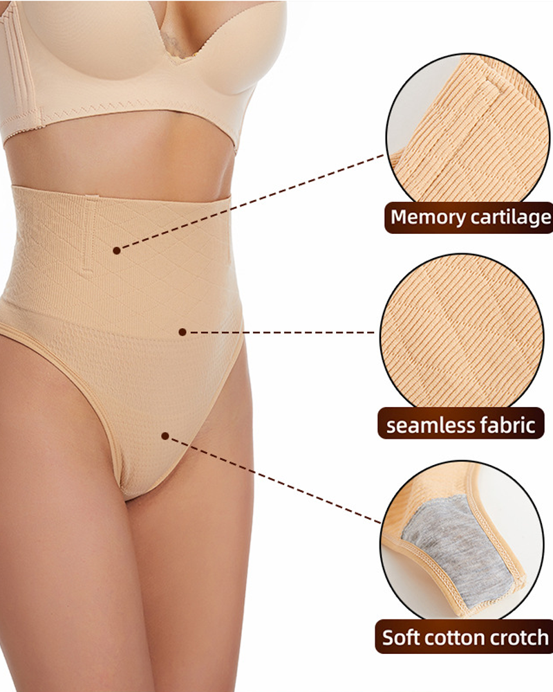 Thong-Style High-Waisted Shaping Underwear With Hip Lift And Tummy Control