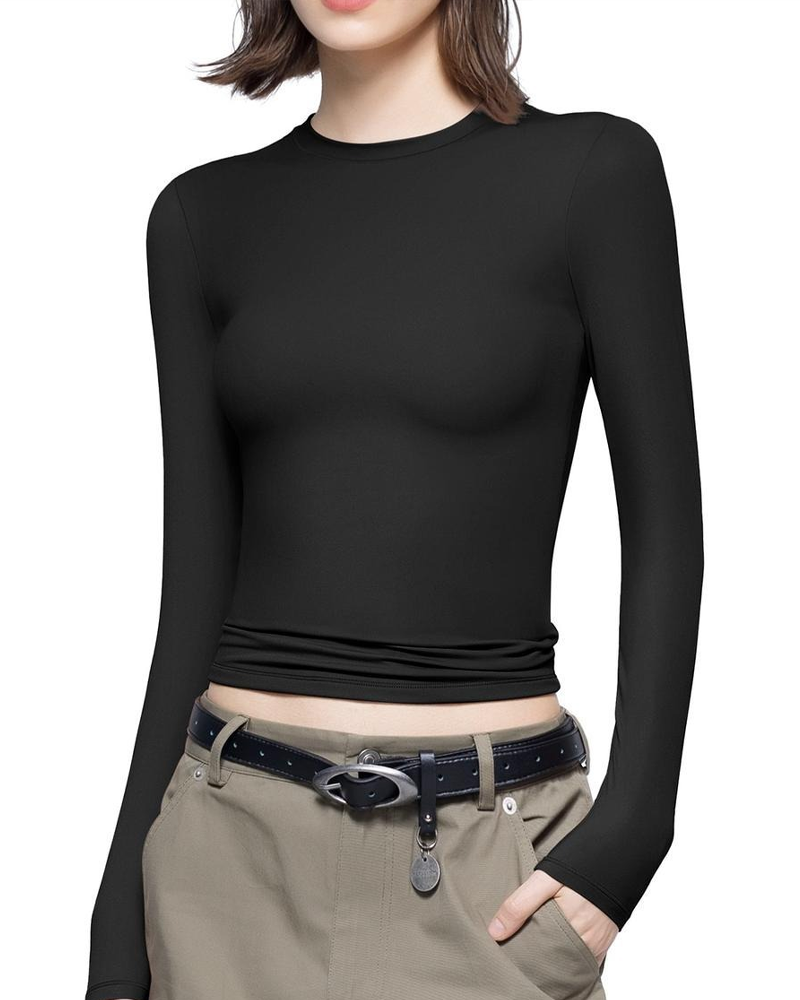 Basic Soft Comfort Crew Neck Slim Fit Long Sleeve Top