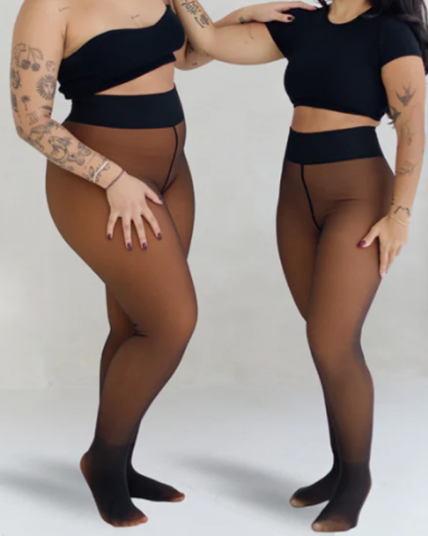 Crotch Fleece Leggings-Curvy-Faja