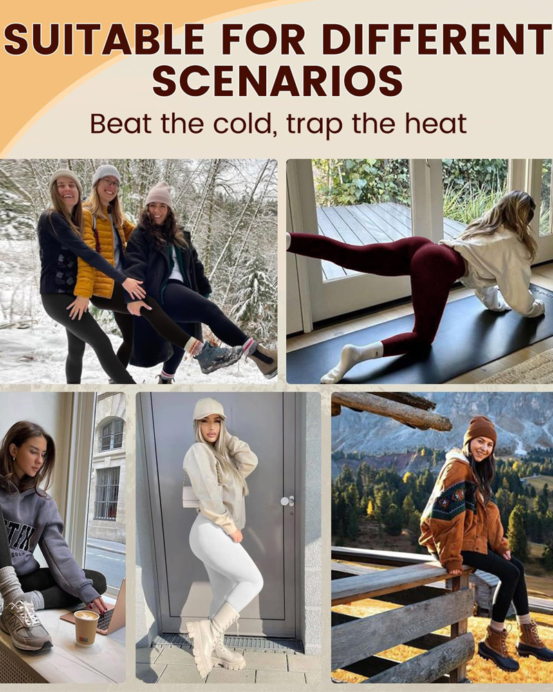 Thickened Fleece Leggings-Curvy-Faja