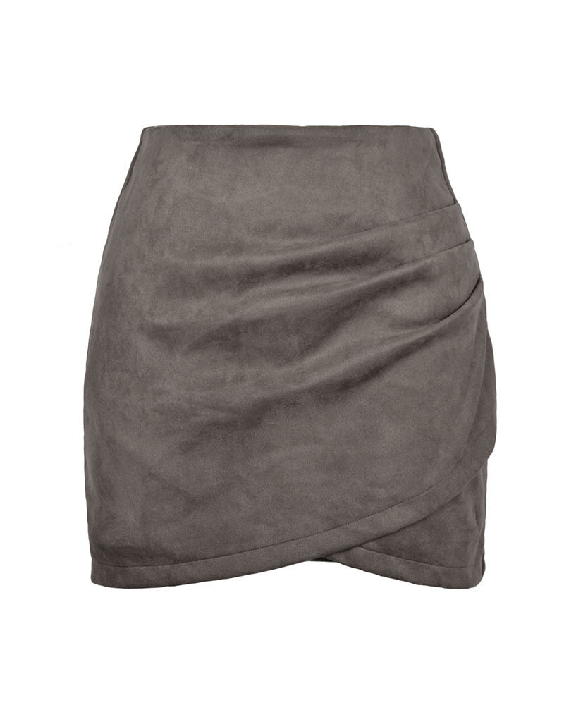 Suede Hip Skirt-Curvy-Faja