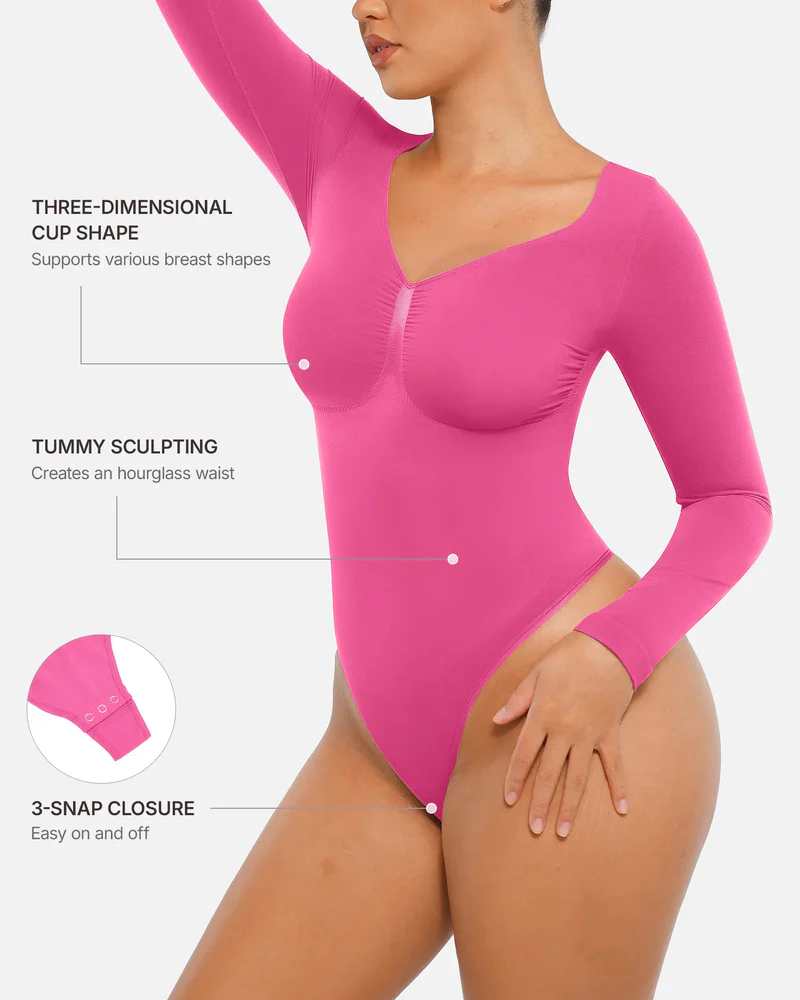 Long Sleeved Hip Lifting Seamless Body Shaping Bodysuit