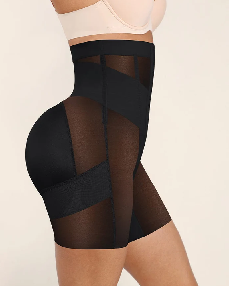 Breathable Mesh High-Waisted Shaping Shorts With Tummy Control And Hip Lift (Pre-Sale)