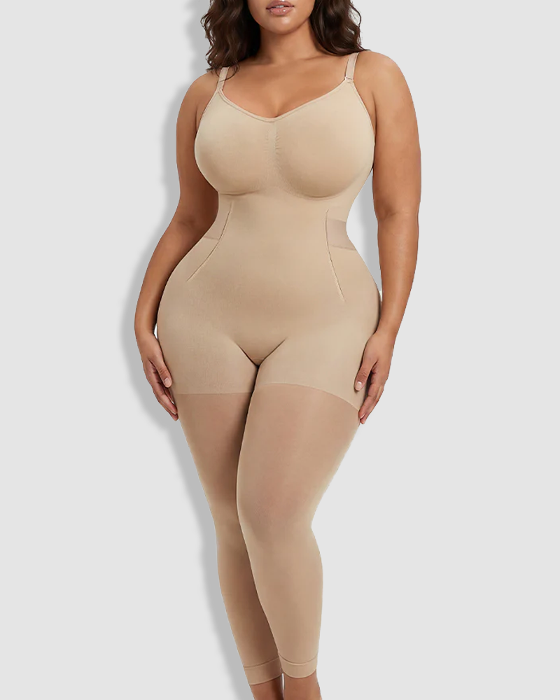 Adjustable Strap Back-Opening Full Body Shaper Bodysuit（Pre-Sale）