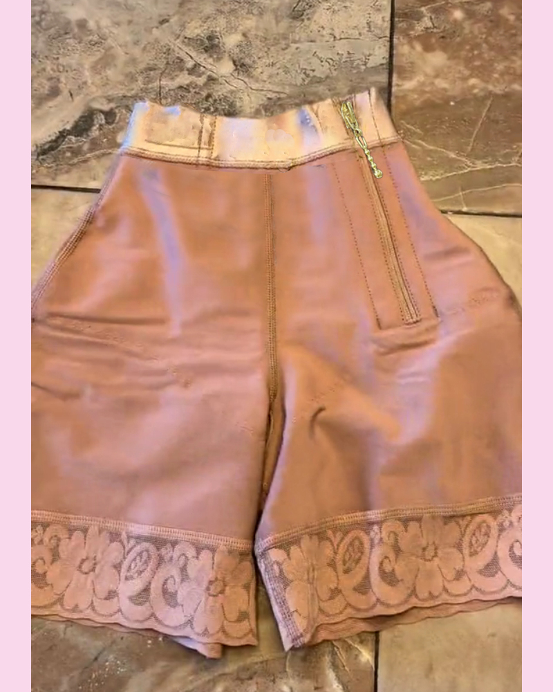 High Waist Side Zipper Butter Lifter Faja Shorts