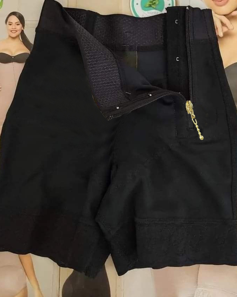 High Waist Side Zipper Butter Lifter Faja Shorts