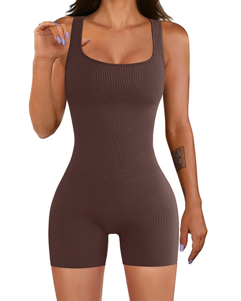 Slim Fit Sports Bodysuit-Curvy-Faja