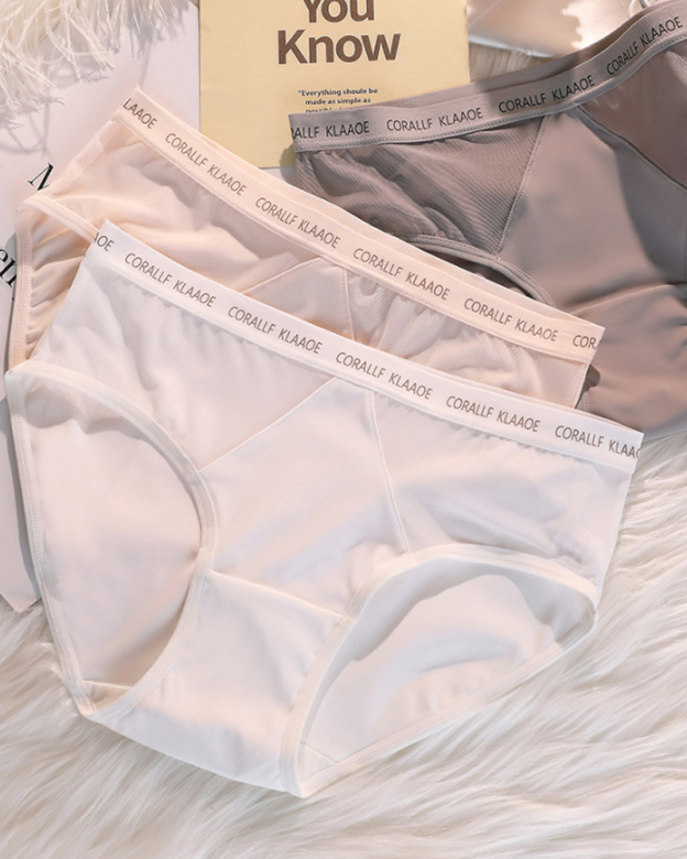 Sexy Mid-Waist Seamless Panties With Soft And Glutinous Mesh