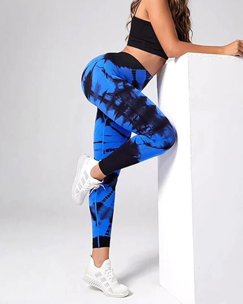Seamless Tie Dye High Waisted Active Yoga Pants