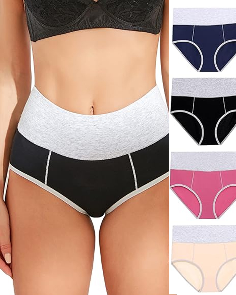 CURVY-FAJA | High Waist Cotton Crotch Sports Briefs