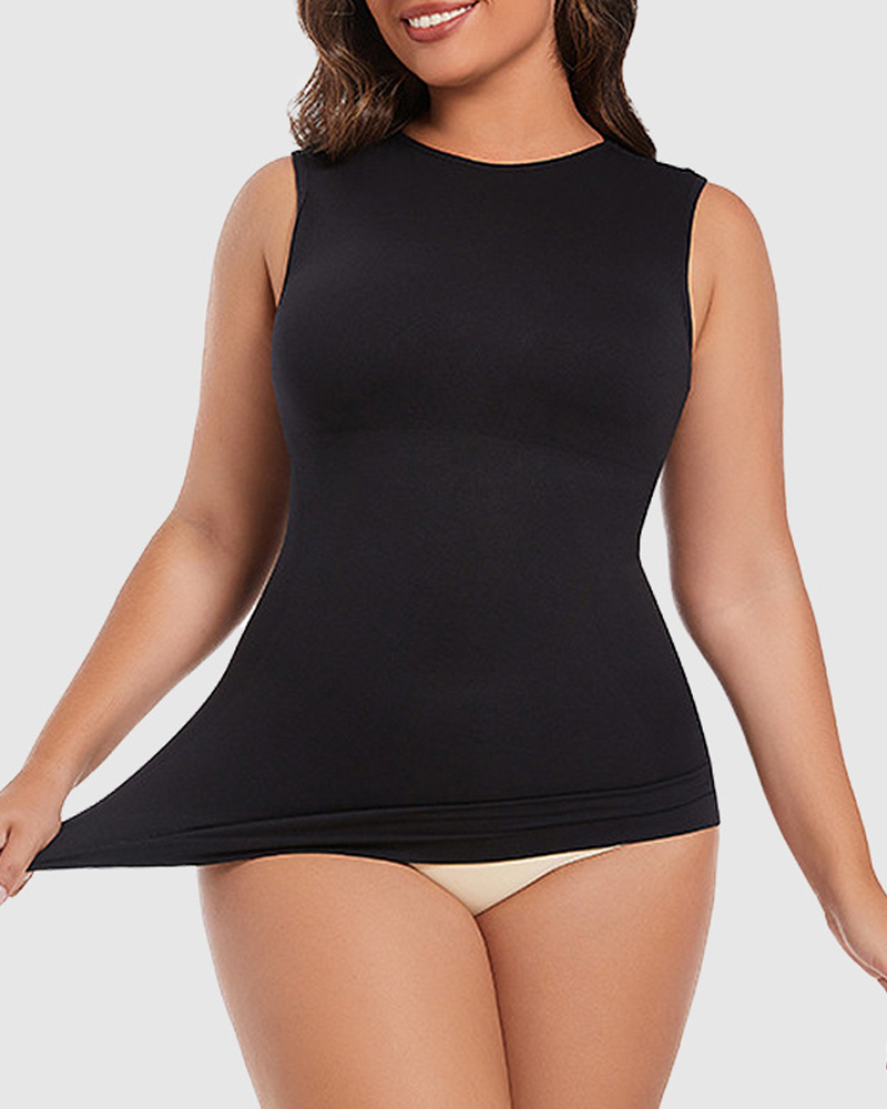 Seamless Waist-Hugging Body-Shaping Sleeveless Vest-Curvy-Faja