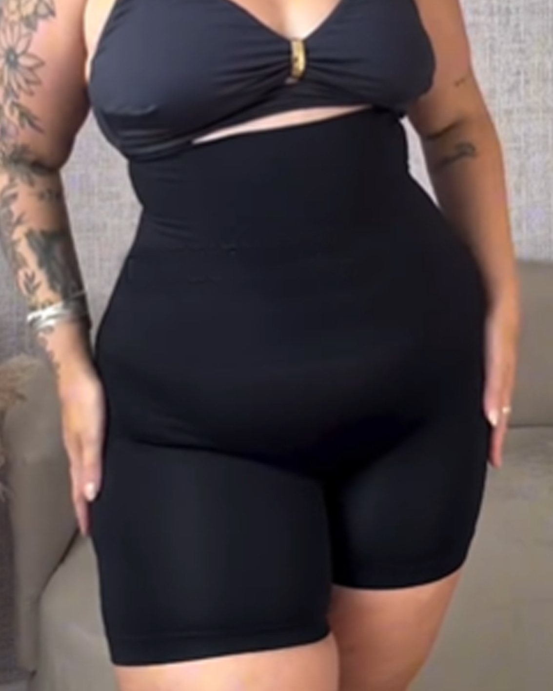 Two-Tone High-Waisted Tummy-Lifting and Hip-Enhancing Body-Sculpting Pants-Curvy-Faja