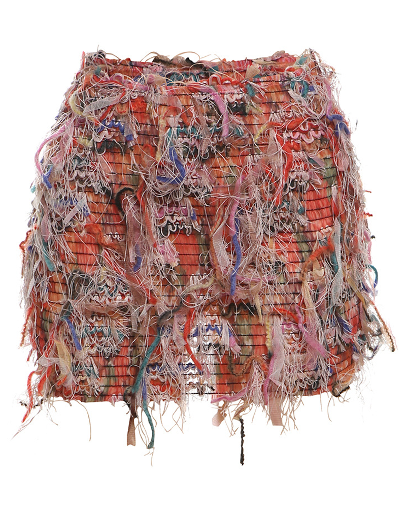 Tassel Slim Fit Bodycon Mini Skirt