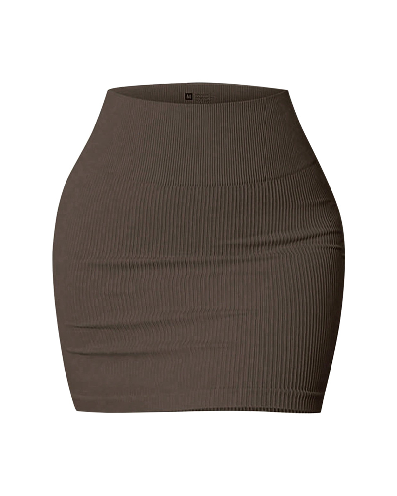High-Waisted Slim-Fitting Bodycon Mini Skirt