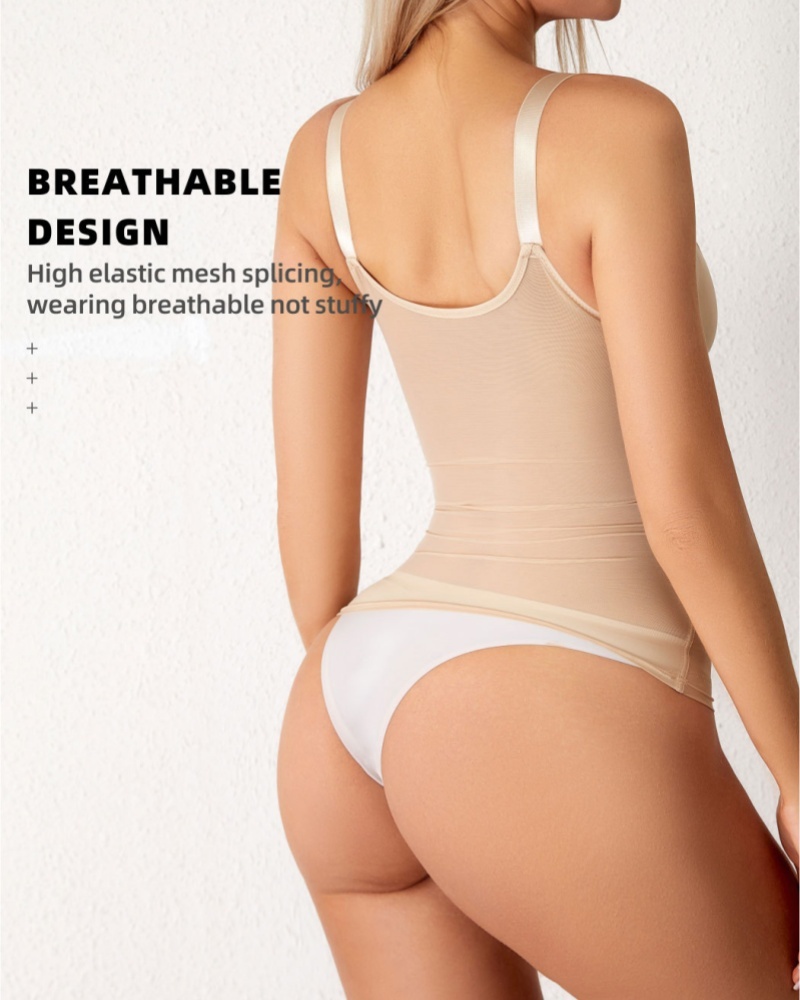 Women Tummy Control Shapewear Compression Tanks Cami Tops V-Neck Camisoles with Built in Bra-Curvy-Faja