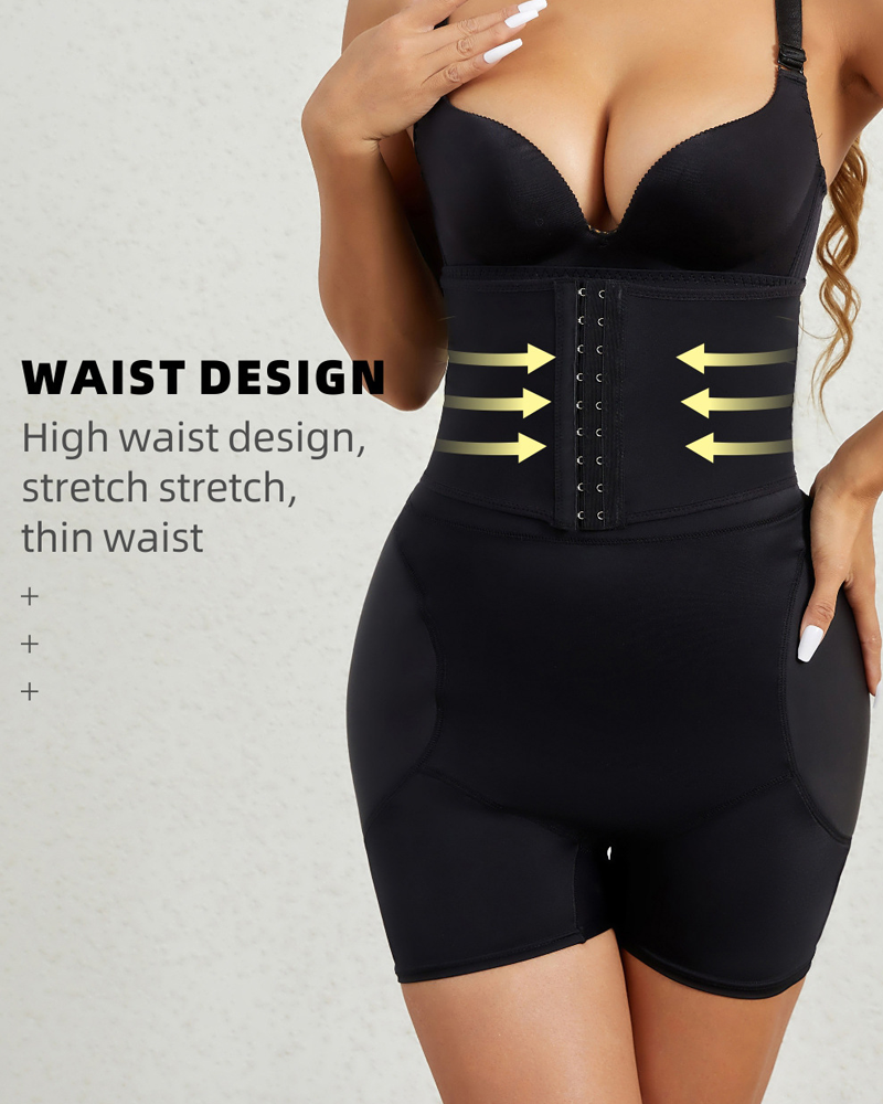 High-Waisted Waist-Cinching Tummy-Controlling Padded Hip-Enhancing Shorts