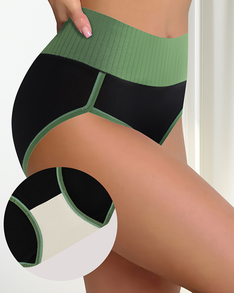 Colorblock Butt Lifting Briefs-Curvy-Faja