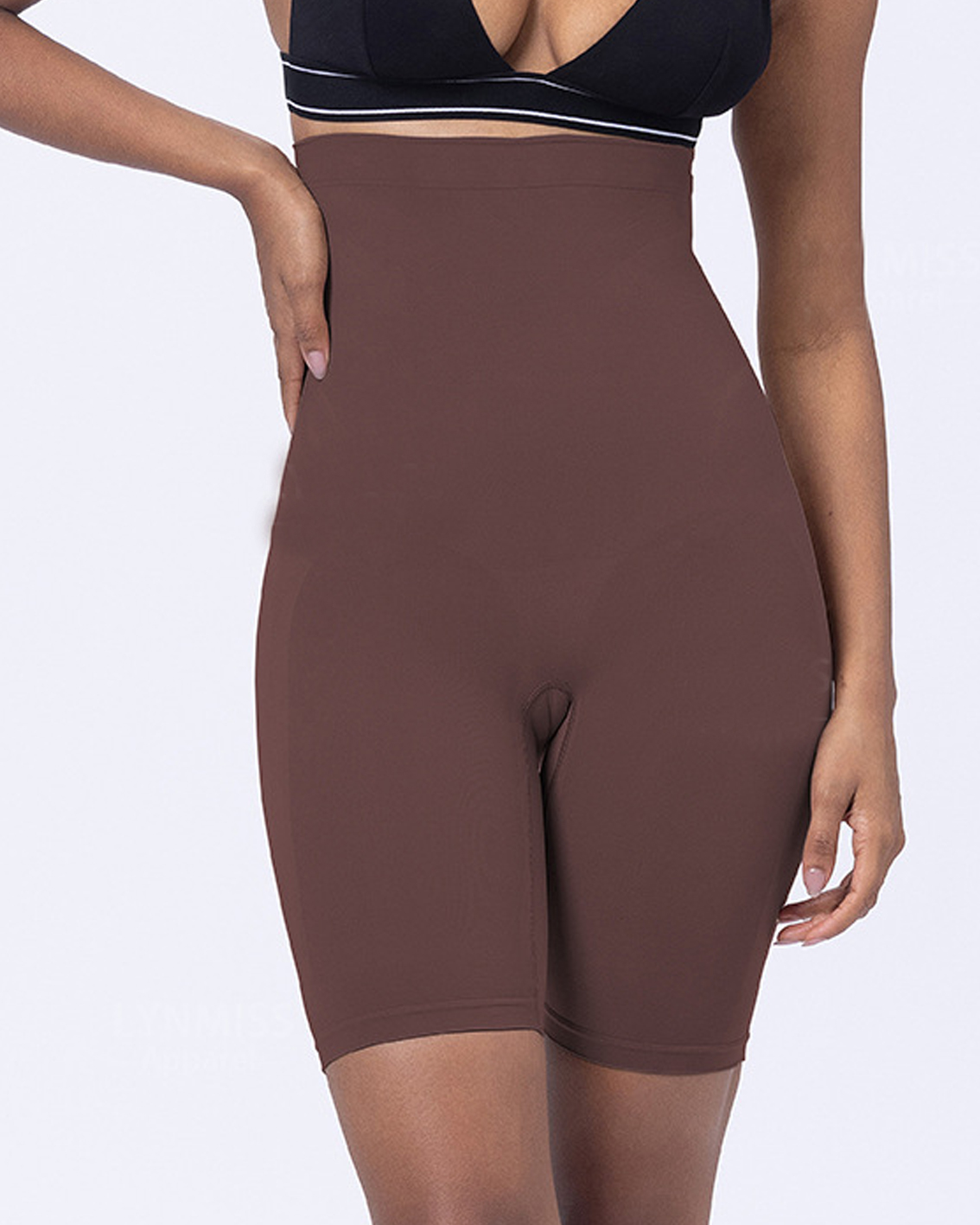 Seamless Tummy-Controlling Butt-Lifting and Body-Sculpting Shorts with High Stretch-Curvy-Faja