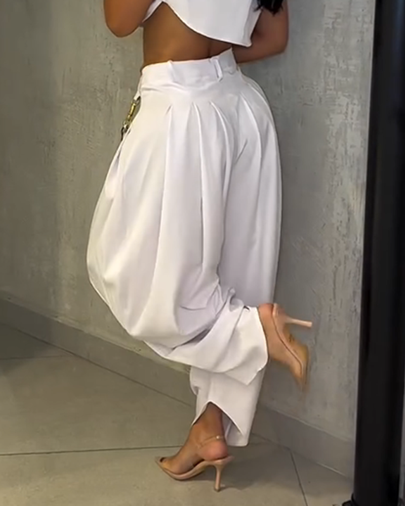 Casual High-Waist Wide-Leg Pants (Pre-Sale)