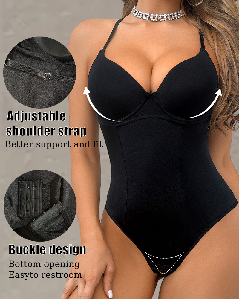 Backless Body-Shaping Bodysuit-Curvy-Faja