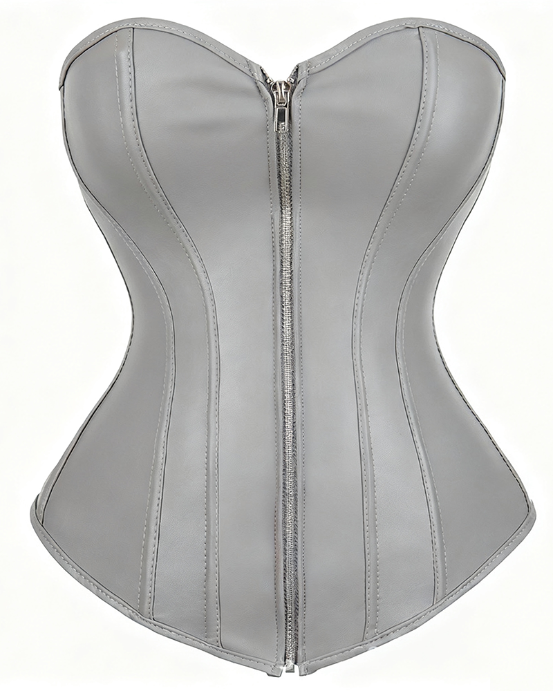 Curvy-faja Women's PU Leather Waist-Cinching Corset