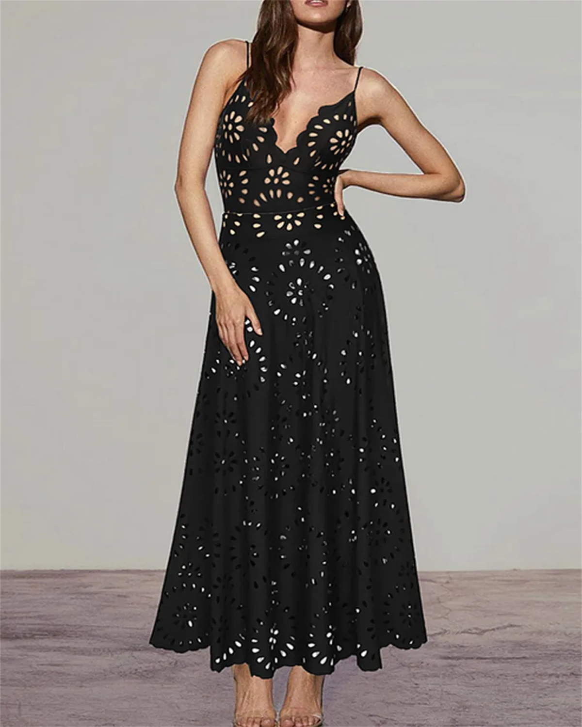 Flower Hollow One Piece Swimsuit and Skirt-Curvy-Faja