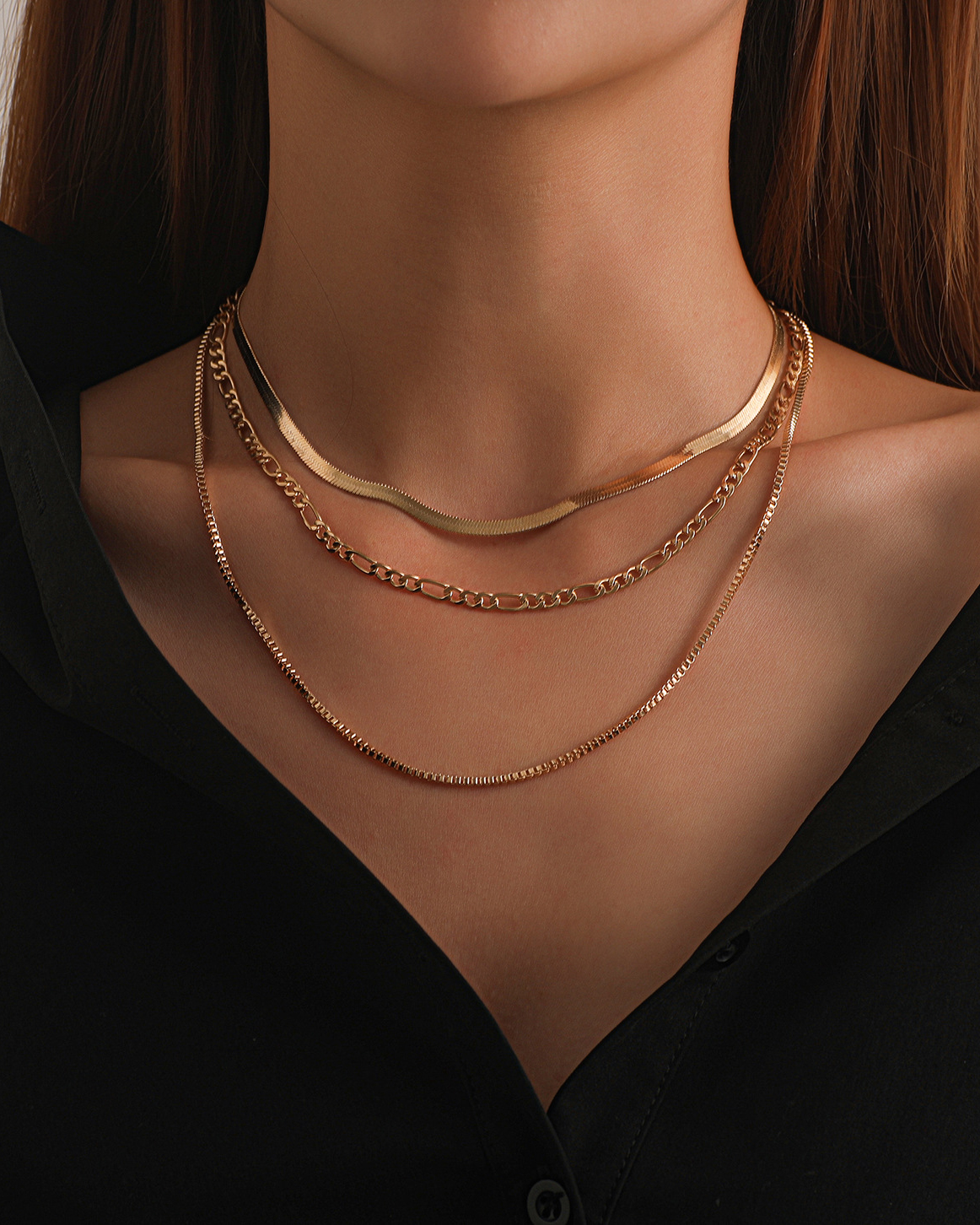 Geometric Multi-Layered Punk Necklace-Curvy-Faja