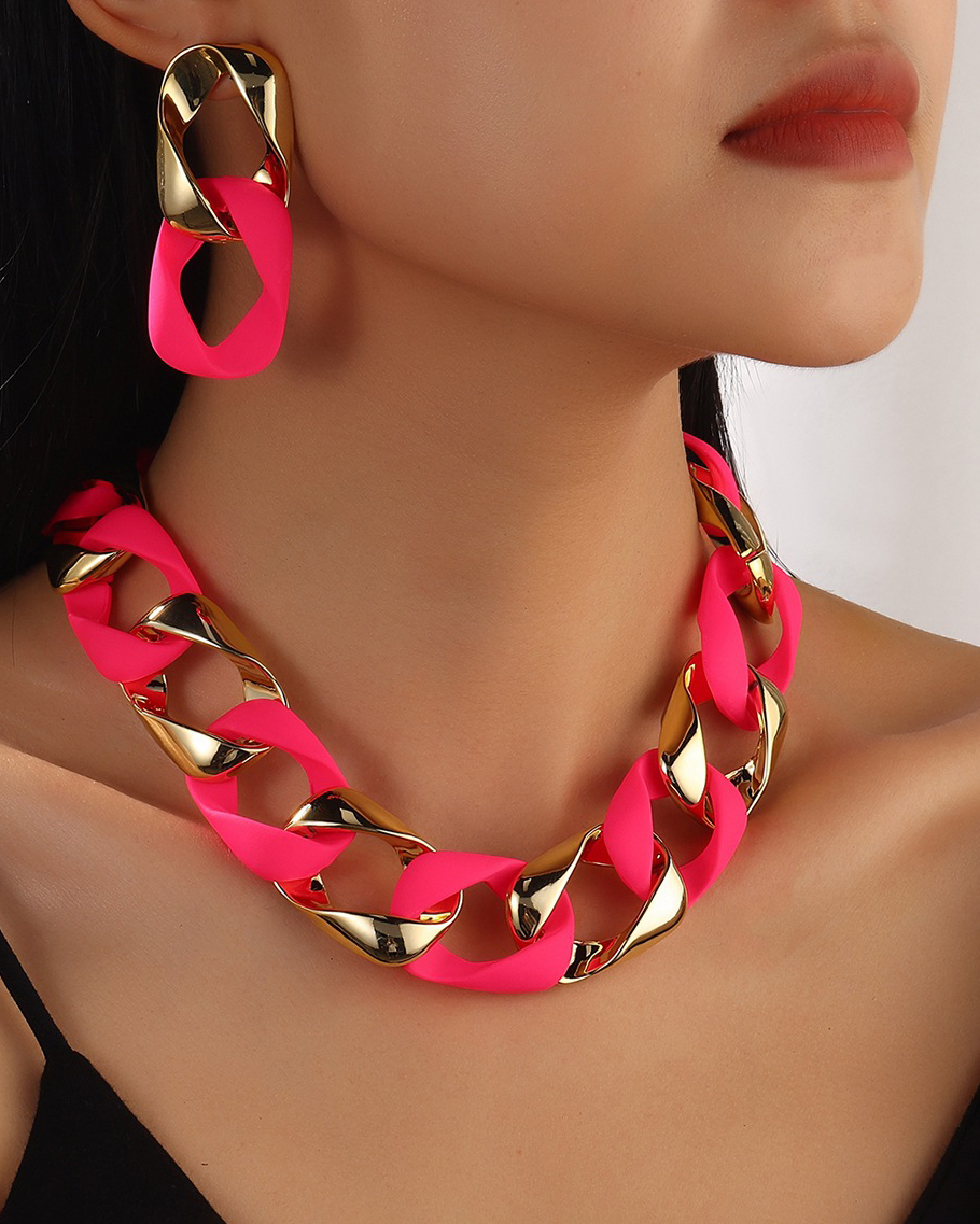 Fashion Fluorescent Jewelry Set-Curvy-Faja