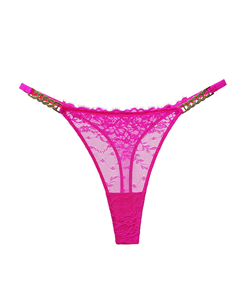 Sexy Rhinestone Metal Chain Women's Thong-Curvy-Faja