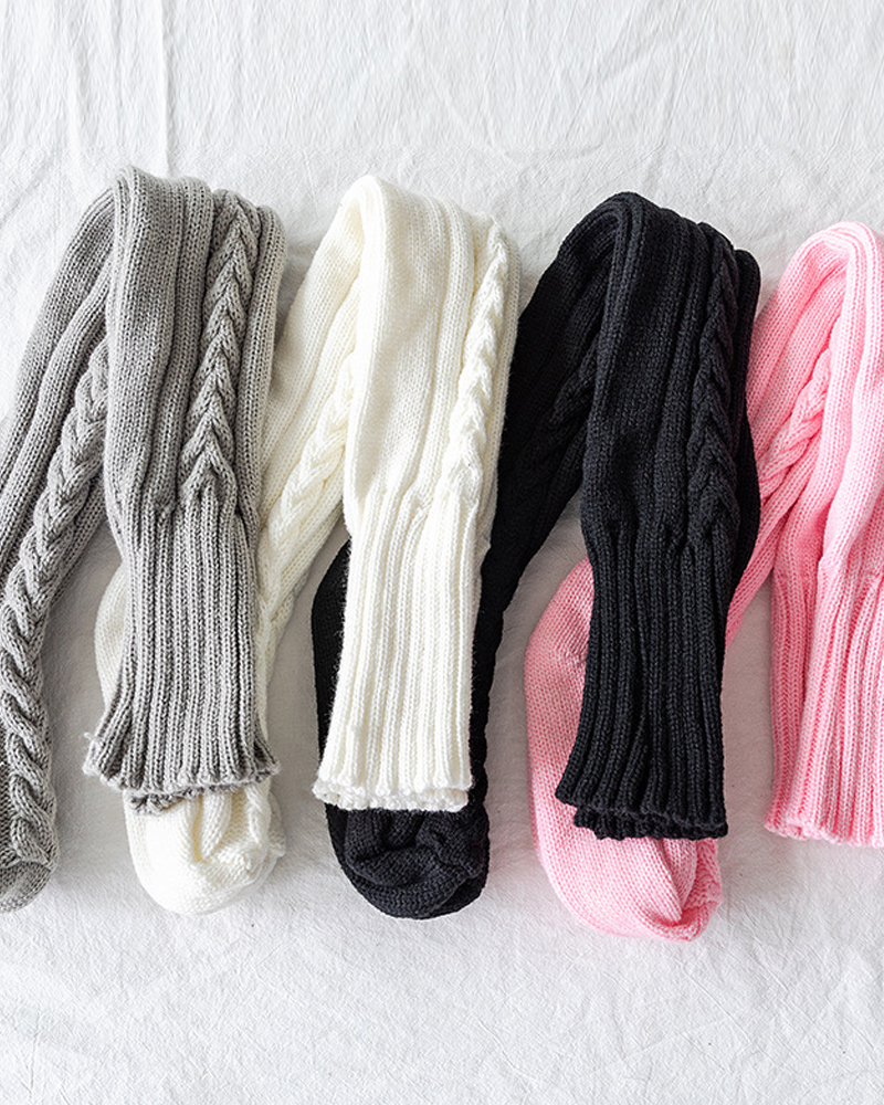 Knee-Length Knitted Socks-Curvy-Faja