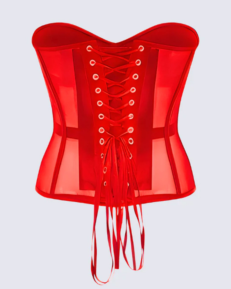 Breast-Covering Mesh Sexy Corset