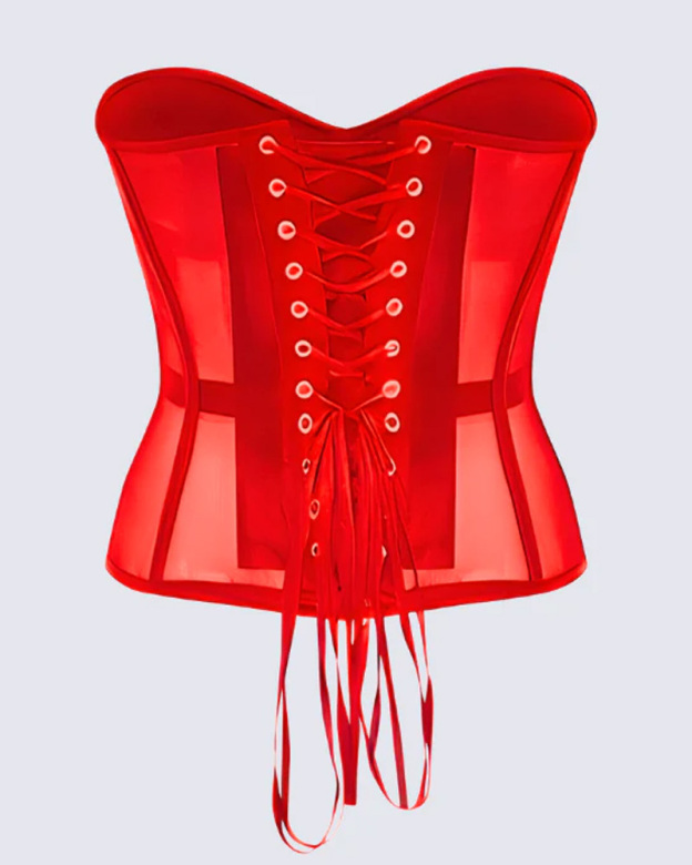 Breast-Covering Mesh Sexy Corset