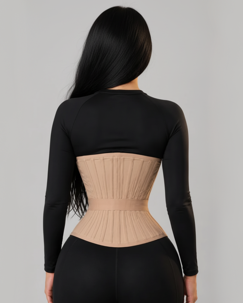 Postpartum Front Zipper Strong Tummy Control Waist Trainer Hourglass Shaping Corset