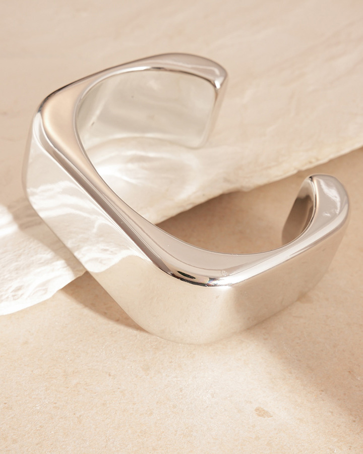 Metal Geometric Bracelet-Curvy-Faja