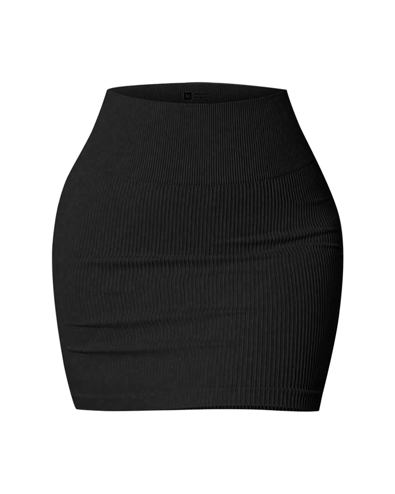High-Waisted Slim-Fitting Bodycon Mini Skirt