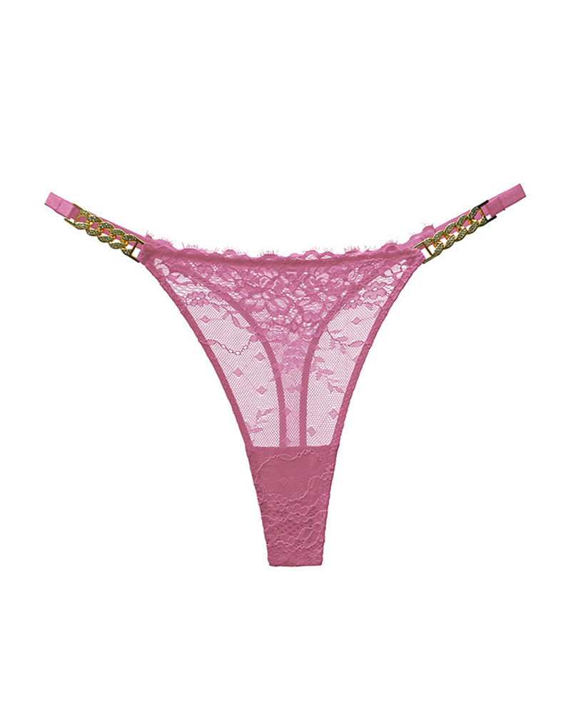 Sexy Rhinestone Metal Chain Women's Thong-Curvy-Faja