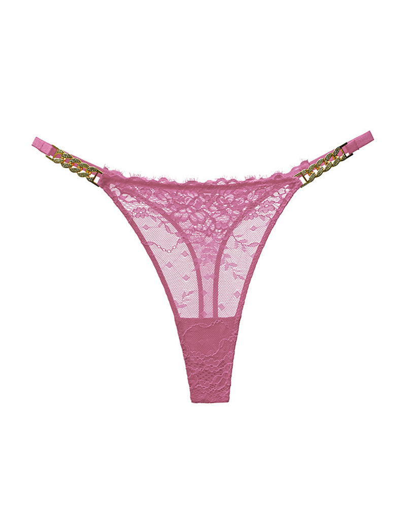 Sexy Rhinestone Metal Chain Women's Thong-Curvy-Faja