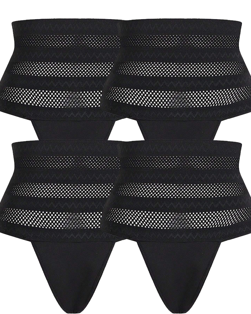 Women's High Waist Shaping Thong Breathable Tummy Control  Shapewear Panty