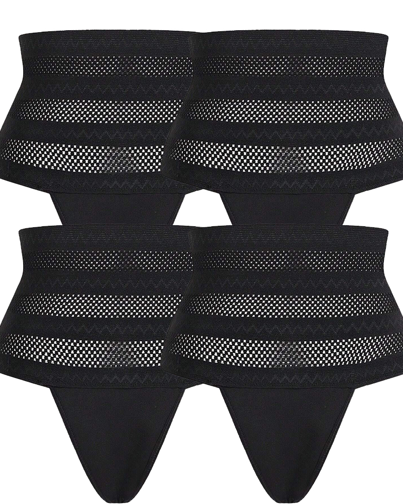 Women's High Waist Shaping Thong Breathable Tummy Control  Shapewear Panty