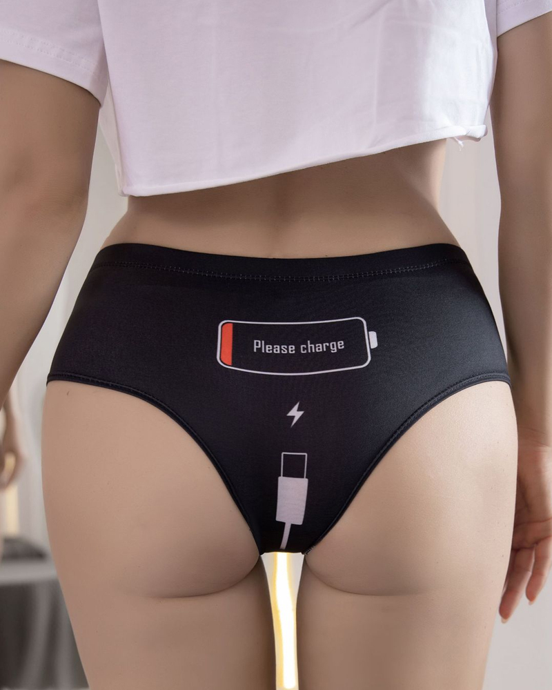 Hip-Covering Printed Briefs-Curvy-Faja