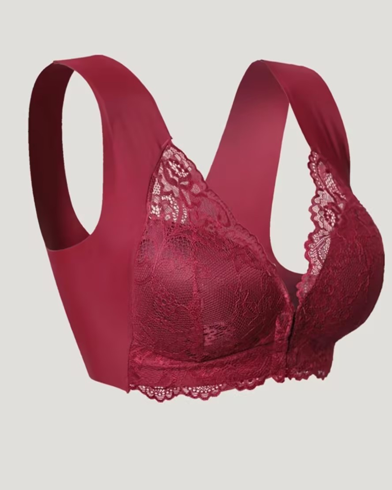 Front Clasp Lace Bra-Curvy-Faja