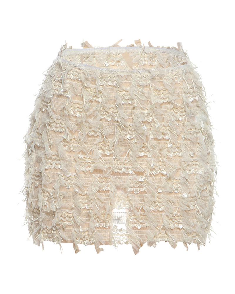 Tassel Slim Fit Bodycon Mini Skirt