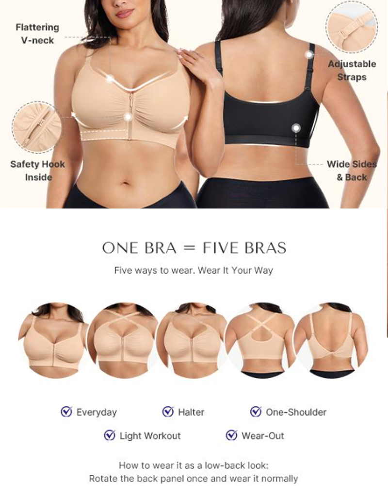 Comfy Lift Front Zipper Wire-Free Bra (Pre-Sale)