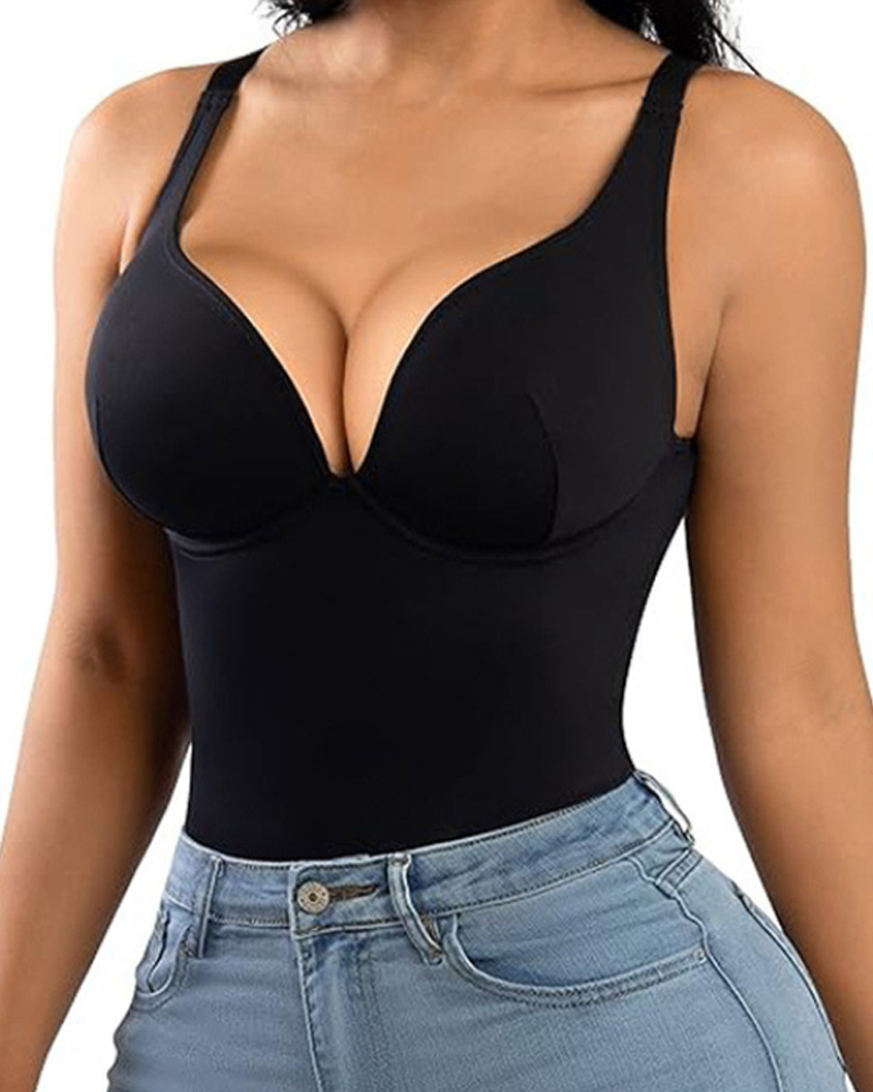 Tummy-Flattening Hip-Lifting Bodysuit-Curvy-Faja