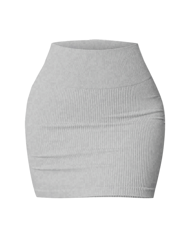 High-Waisted Slim-Fitting Bodycon Mini Skirt