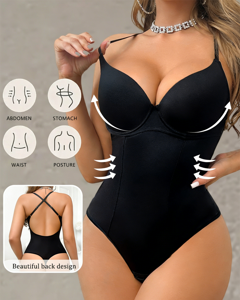 Backless Body-Shaping Bodysuit-Curvy-Faja