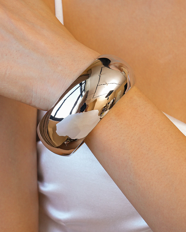 Metal Geometric Bracelet-Curvy-Faja