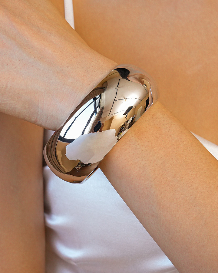 Metal Geometric Bracelet-Curvy-Faja